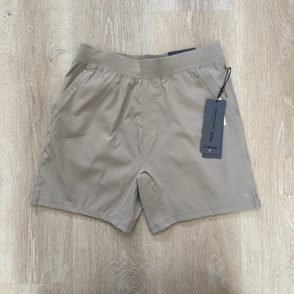 Kenneth Cole Tech Jogger‎ Shorts Flex Stretch Water Resist Woven Nylon Gravel